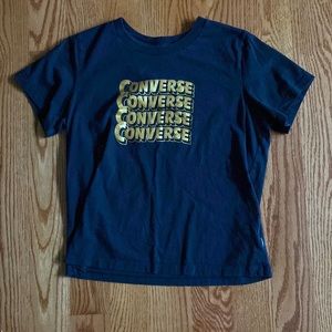 Black converse t-Shirt gold print
